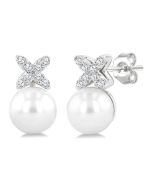 CaLoPho 14K White Gold Diamond Fashion Earrings