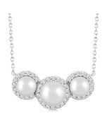 Pearl & Halo Diamond Fashion Pendant