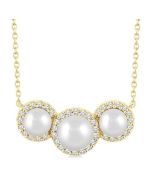 Pearl & Halo Diamond Fashion Pendant