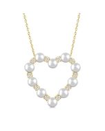 Heart Shape Pearl & Diamond Pendant