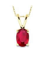 Luna Oval Shape Gemstone Solitaire Pendant