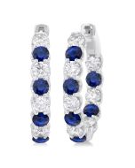 Inside-Out Alternate Gemstone & Diamond Hoop Earrings