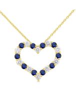 Halcyon Heart Shape Alternate Gemstone & Diamond Fashion Pendant