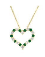 Nova Heart Shape Alternate Gemstone & Diamond Fashion Pendant