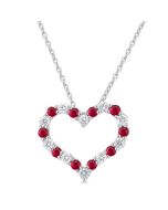 Echo Heart Shape Alternate Gemstone & Diamond Fashion Pendant