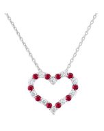 Echo Heart Shape Alternate Gemstone & Diamond Fashion Pendant