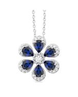 Halcyon Blossom Pear Shape Gemstone & Diamond Pendant