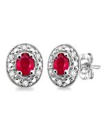 LuxCel 14K White Gold Diamond Pave Earrings