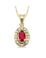 Zephyr Oval Shape Gemstone & Diamond Pendant