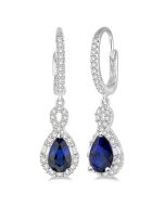 ElThXe LoThXe 14K White Gold Diamond Halo Earrings
