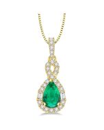 Nova Pear Shape Gemstone & Halo Diamond Pendant