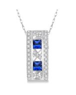 Princess Shape Gemstone & Diamond Pendant