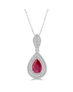 Seraph Pear Shape Gemstone & Halo Diamond Pendant