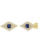 Evil Eye Petite Gemstone & Diamond Fashion Earrings