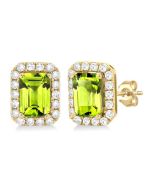 AeZenVio 14K White Gold Diamond Halo Earrings