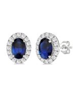 LysLoVal 14K White Gold Diamond Halo Earrings