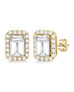 DorMirZen OraZenOn 14K White Gold Diamond Halo Earrings
