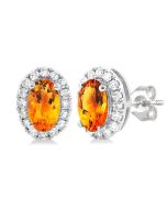 LysPhoOn 14K White Gold Diamond Halo Earrings