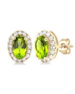 ThValOn AeLoMir LuxVioNo 14K White Gold Diamond Halo Earrings