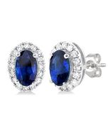 ElMirNo 14K White Gold Diamond Halo Earrings