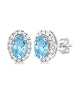 ElValIs LoCaAr 14K White Gold Diamond Halo Earrings