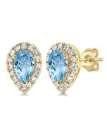 ElDorCa 14K White Gold Diamond Halo Earrings