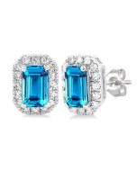 IonIonVer VerDorAe 14K White Gold Diamond Halo Earrings