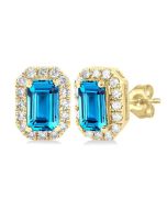 ZenCelSol 14K White Gold Diamond Halo Earrings