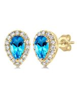 OnLinCel OnZenVio 14K White Gold Diamond Halo Earrings