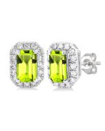 ThNoAe ArLysZen 14K White Gold Diamond Halo Earrings