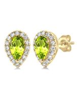 CaLinOn LoIon 14K White Gold Diamond Halo Earrings