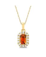 Seraph Emerald Shape Gemstone & Halo Diamond Pendant