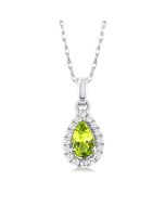 Raven Pear Shape Gemstone & Halo Diamond Pendant