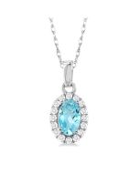Blossom Oval Shape Gemstone & Halo Diamond Pendant