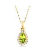 Aurora Pear Shape Gemstone & Halo Diamond Pendant