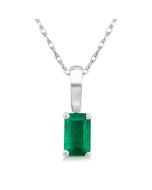 Raven Emerald Shape Gemstone Solitaire Pendant