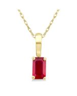 Clover Emerald Shape Gemstone Solitaire Pendant