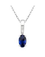 Ivy Oval Shape Gemstone Solitaire Pendant