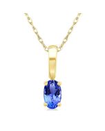 Echo Oval Shape Gemstone Solitaire Pendant