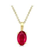 Nova Oval Shape Gemstone Solitaire Pendant