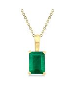 Zephyr Emerald Shape Gemstone Solitaire Pendant