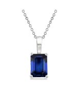 Majesty Emerald Shape Gemstone Solitaire Pendant