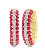 OraThVal 14K White Gold Diamond Earrings