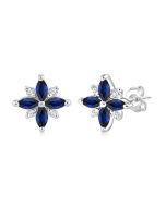 Blossom Marquise Shape Gemstone & Diamond Earrings