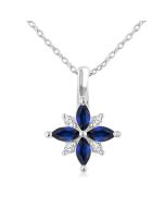 Blossom Marquise Shape Gemstone & Diamond Pendant