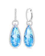 AeLysLux 14K White Gold Diamond Halo Earrings