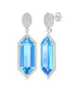 IonElLys MirVioLys 14K White Gold Diamond Halo Earrings