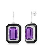 LysArAe 14K White Gold Diamond Halo Earrings