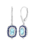 OraVerVal 14K White Gold Diamond Halo Earrings