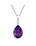 Vesper Pear Shape Gemstone Solitaire Pendant